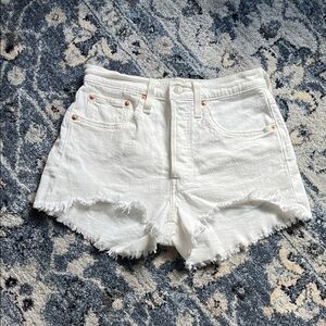 Levi’s 501 white denim shorts